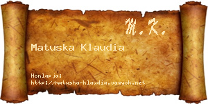 Matuska Klaudia névjegykártya