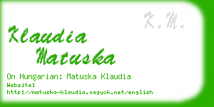 klaudia matuska business card